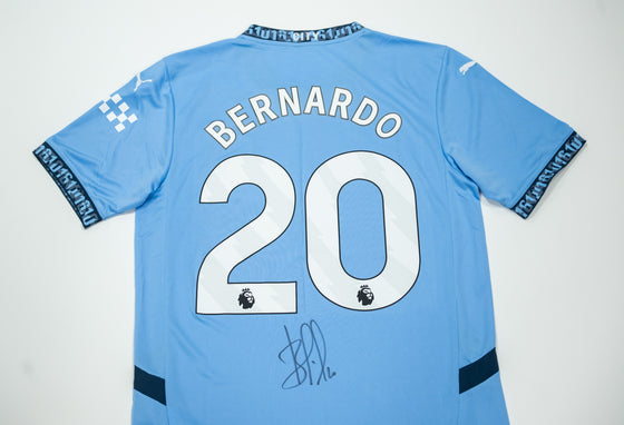 Bernardo Silva Signed Manchester City Home Shirt Premier League AFTAL COA