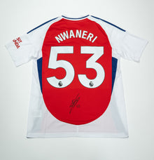  Ethan Nwaneri Signed Arsenal Home Shirt – Rising Star – AFTAL COA