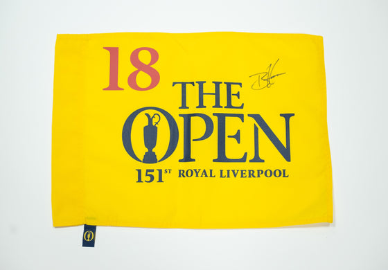 Bryan Harman Hand Signed Open Golf Flag | 151st Royal Liverpool AFTAL COA