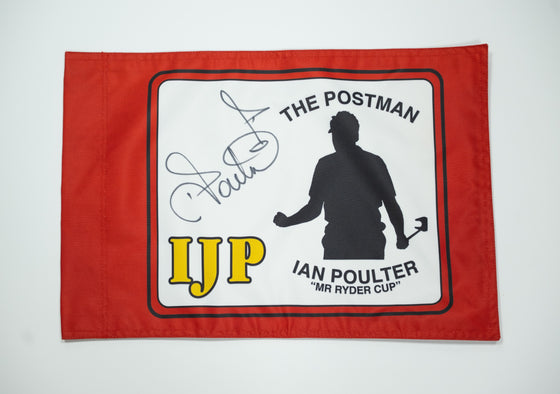 Ian Poulter Signed Golf Pin Flag | The Postman Ryder Cup IJP AFTAL COA