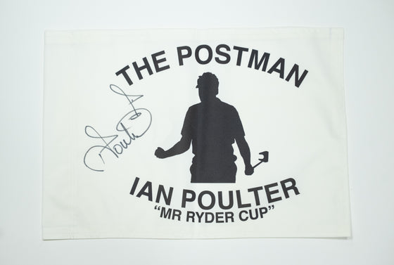 Ian Poulter Signed Golf Pin Flag | The Postman Ryder Cup AFTAL COA