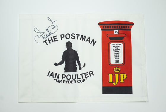 Ian Poulter Signed Golf Pin Flag | The Postman Postbox Edition AFTAL COA