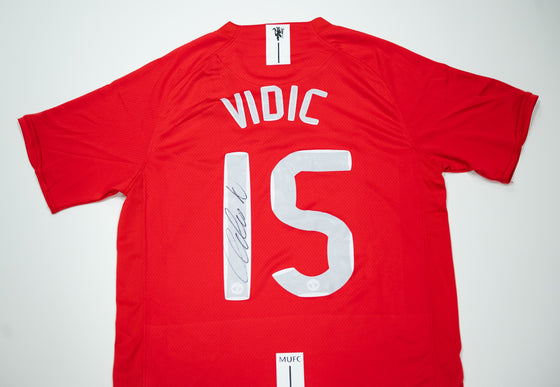 Nemanja Vidic Hand Signed Man Utd Shirt | Manchester United Legend AFTAL COA