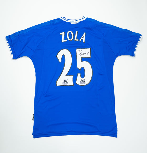 Gianfranco Zola Hand Signed Chelsea Shirt | Authentic Football Memorabilia COA