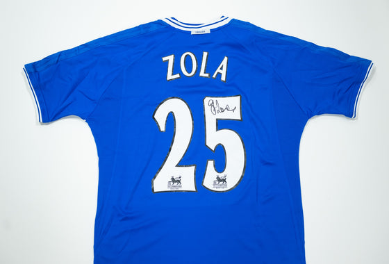 Gianfranco Zola Hand Signed Chelsea Shirt | Authentic Football Memorabilia COA