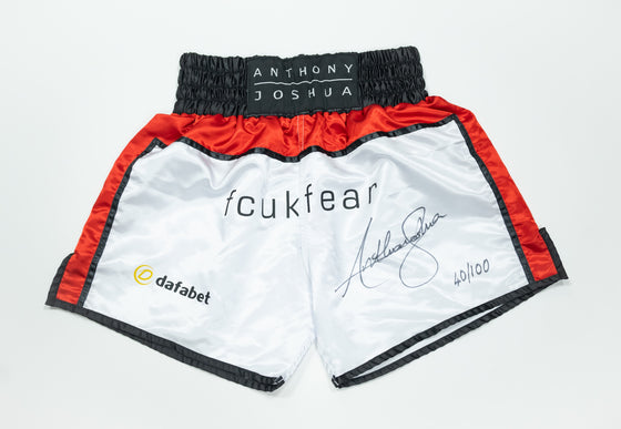 Anthony Joshua Signed Trunks – Limited Edition 40/100 – Rookie Era – AFTAL COA