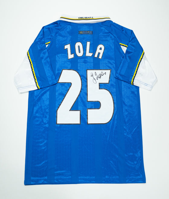 Gianfranco Zola Signed Chelsea Shirt #25 – AFTAL COA – Authentic Autograph