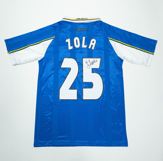 Gianfranco Zola Signed Chelsea Shirt #25 – AFTAL COA – Authentic Autograph