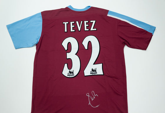 Carlos Tevez Signed West Ham United Shirt #32 – AFTAL COA – Rare Collectable