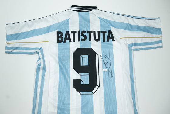 Gabriel Batistuta Signed Argentina Shirt #9 – JSA COA AK61803 – Autograph