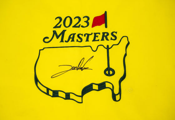 Jon Rahm SIGNED Masters 2023 PIN FLAG Genuine Signature COA