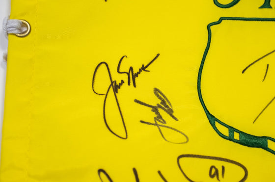 2016 Masters Pin Flag Signed by 12 Winners Inc Jack Nicklaus Tom Watson COA
