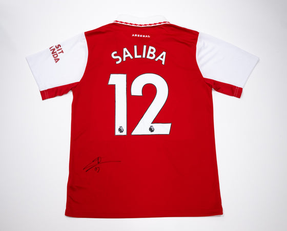 William Saliba SIGNED Arsenal F.C. Shirt Genuine Signature AFTAL COA