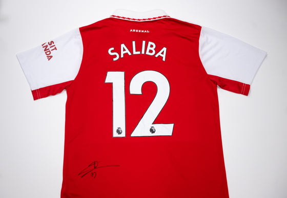 William Saliba SIGNED Arsenal F.C. Shirt Genuine Signature AFTAL COA