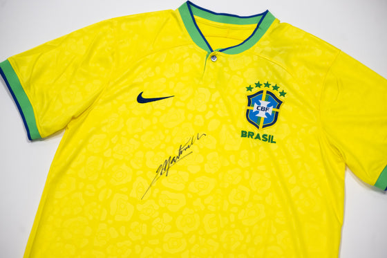 Gabriel Martinelli Signed Brazil SHIRT Genuine Signature AFTAL COA