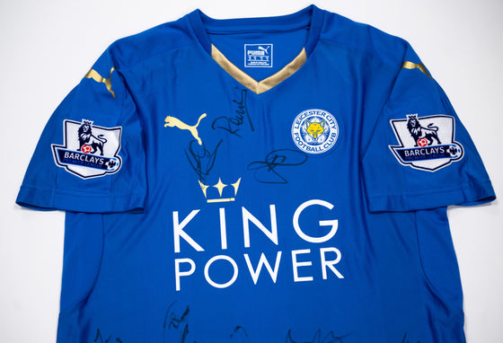 Leicester City F.C Premier League Champions SIGNED SQUAD INC Vardy Mahrez AFTAL COA