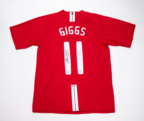 Ryan Giggs Signed Manchester United FC Shirt 2008 CL Genuine Signature AFTAL COA