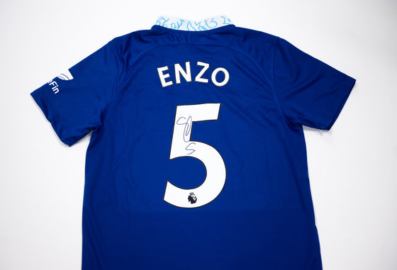Enzo Fernandez Signed Chelsea F.C. Jersey Argentina Genuine Signature AFTAL COA