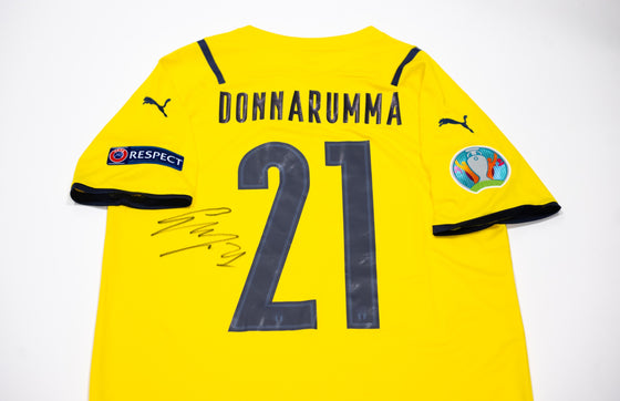 Gianluigi Donnarumma Signed Italy ITALIA Shirt Euro 2020 AFTAL COA