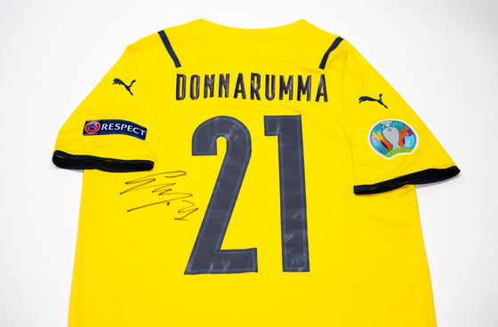 Gianluigi Donnarumma Signed Italy ITALIA Shirt Euro 2020 AFTAL COA