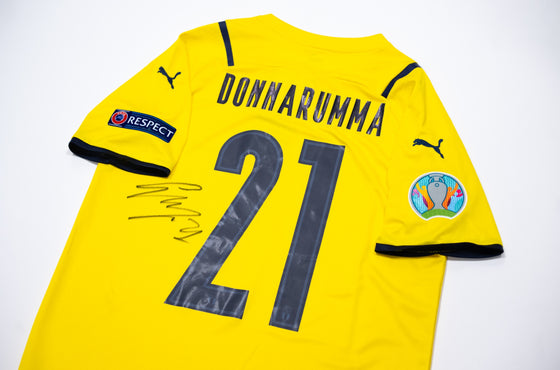 Gianluigi Donnarumma Signed Italy ITALIA Shirt Euro 2020 AFTAL COA