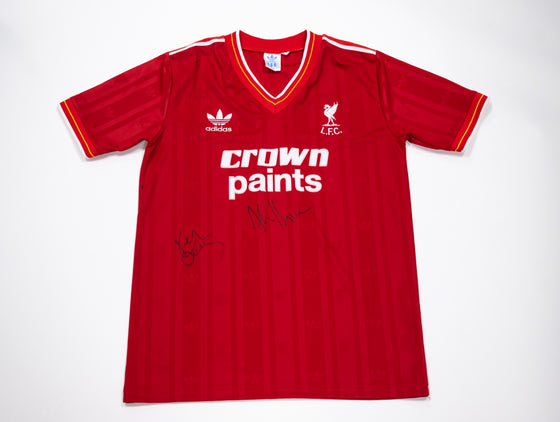 Kenny Dalglish & Alan Hansen Signed Liverpool SHIRT Genuine Signature AFTAL COA