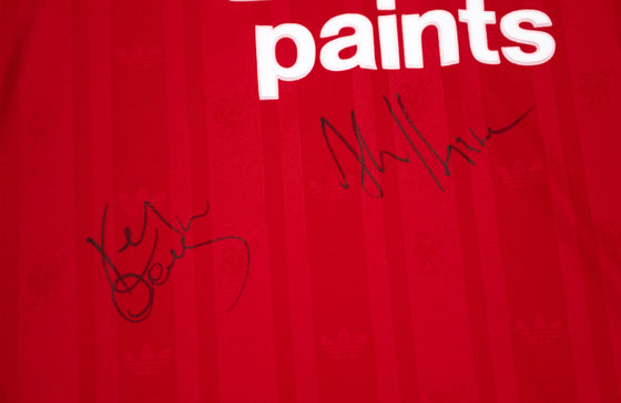 Kenny Dalglish & Alan Hansen Signed Liverpool SHIRT Genuine Signature AFTAL COA