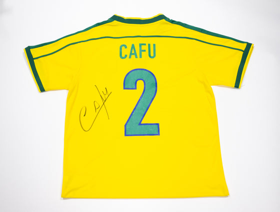 Cafu Signed BRAZIL Jersey 1998 World Cup Finalist AFTAL COA