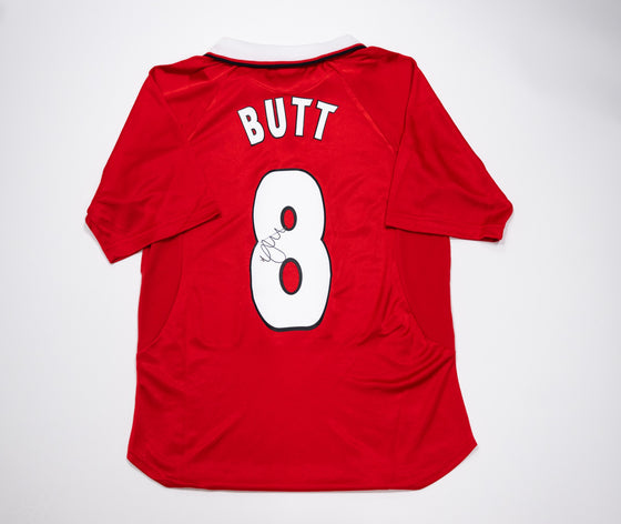 Nicky Butt Signed Manchester United F.C. 1999 Treble Shirt Camp Nou AFTAL COA