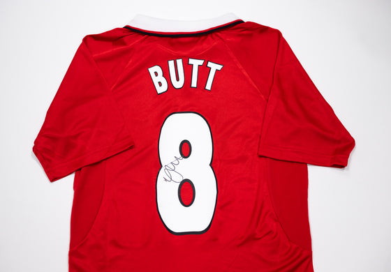 Nicky Butt Signed Manchester United F.C. 1999 Treble Shirt Camp Nou AFTAL COA