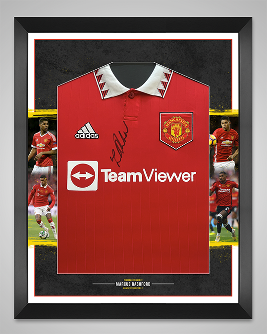 Marcus Rashford Signed & FRAMED Manchester United Shirt AFTAL COA (C)