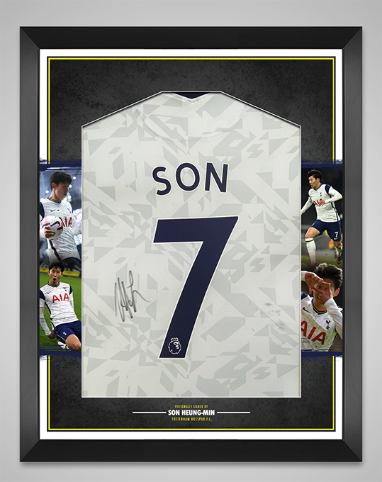 Son Heung-min Signed & Framed Tottenham Hotspur F.C. SPURS Jersey AFTAL COA