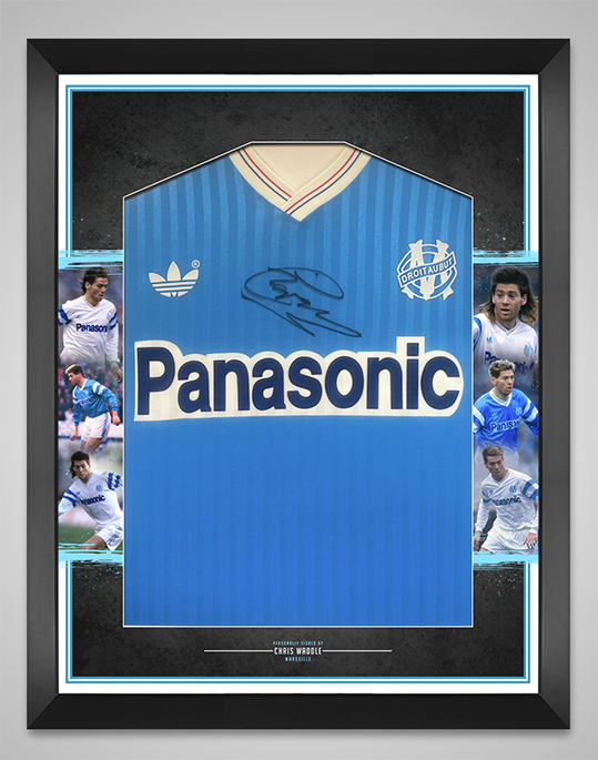 Chris Waddle Signed & Framed Olympique de Marseille Shirt AFTAL COA