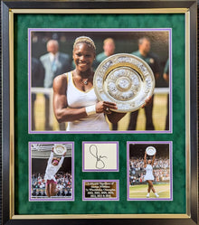  Serena Williams Signed & Framed Photo Mount Display Wimbledon AFTAL COA