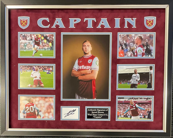 Jarrod Bowen Signed Framed Photo Mount Display WEST HAM UNITED EUROPA AFTAL COA