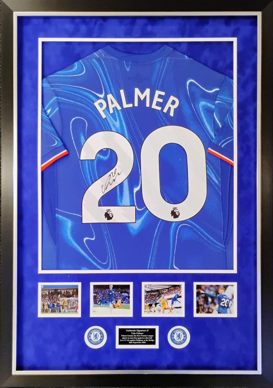 Cole Palmer Signed & Framed Chelsea F.C. Shirt Genuine Signature AFTAL COA (FTO)