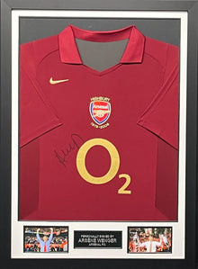  Arsene Wenger Signed & Framed Arsenal F.C. Shirt Genuine Signature AFTAL COA