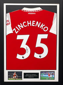  Oleksandr Zinchenko Signed & Framed Arsenal FC Jersey AFTAL COA