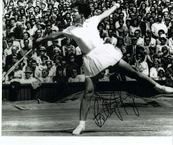 Billie Jean King Signed Autograph In Person 10X8 Photo Action Shot