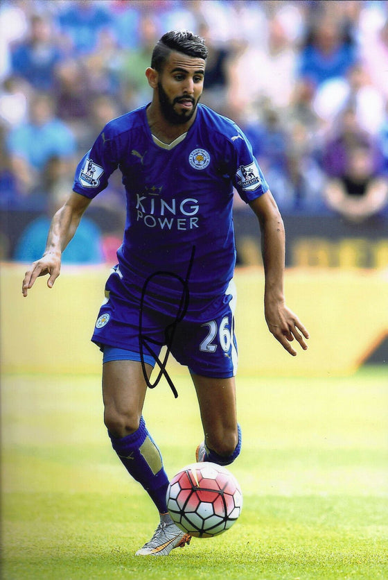 Riyad Mahrez Signed 12X8 Photo Leicester City F.C. Genuine COA AFTAL (1685)