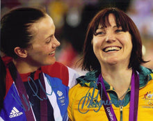  Victoria Pendleton & Anna Meares SIGNED 10X8 PHOTO LONDON OLYMPICS AFTAL COA