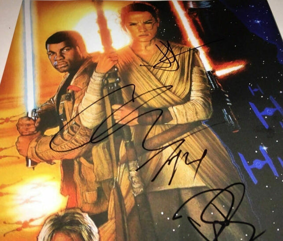Star Wars The Force Awakens Signed 18X12 Photo By 6 Cast Members AFTAL COA (B)