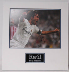  Raul Signed 14X11 Photo Real Madrid Mounted Photo Display AFTAL COA (C)