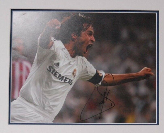 Raul Signed 14X11 Photo Real Madrid Mounted Photo Display AFTAL COA (C)