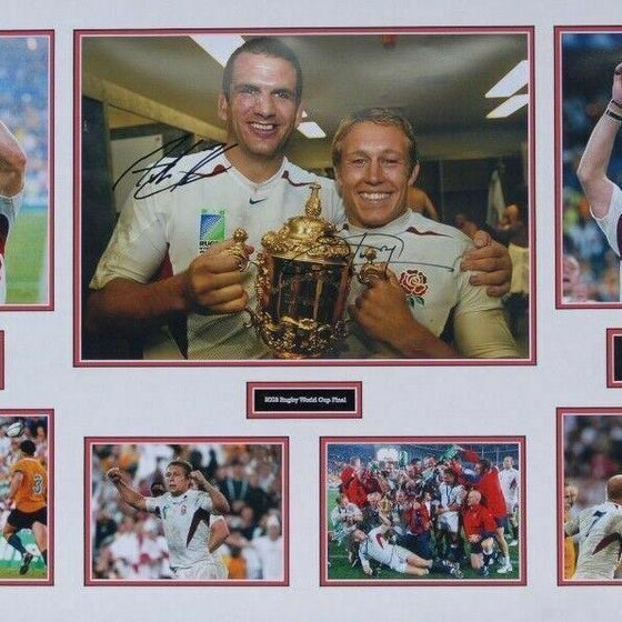 Jonny Wilkinson & Martin Johnson Signed & Framed 18X12 Photo England RUGBY AFTAL
