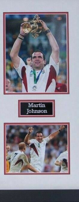 Jonny Wilkinson & Martin Johnson Signed & Framed 18X12 Photo England RUGBY AFTAL