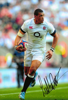  Luther Burrell Signed 12X8 England & Northampton Rugby Genuine AFTAL COA (2167)