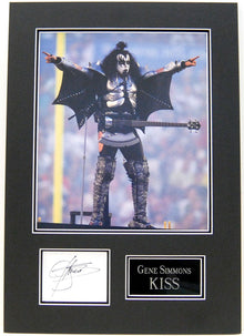  Gene Simmons Genuine Hand Signed Photo Mount Display KISS AFTAL COA (A)