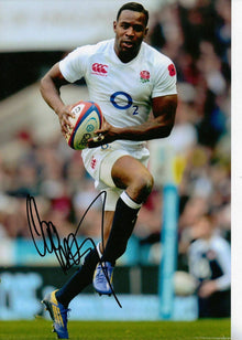  UGO MONYE Genuine Hand Signed 12x8 Photo England & Harlequins Rugby (2209)
