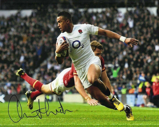 Anthony Watson Signed 10X8 England Rugby Grand Slam Winner AFTAL COA (2325)